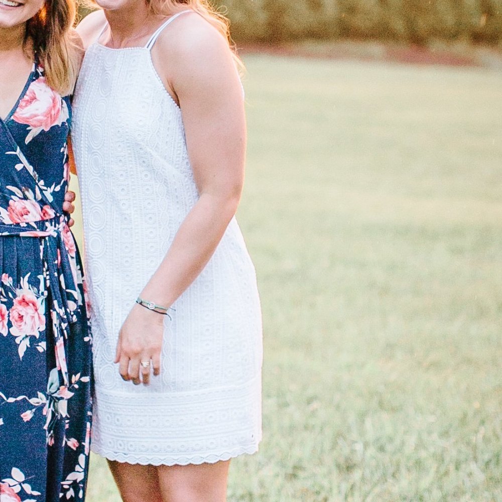 White House Black Market Eyelet High Neck Dress